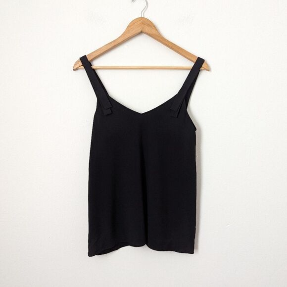 Helmut Lang black back tie jacquard twill strappy modern tank top - Picture 2 of 7